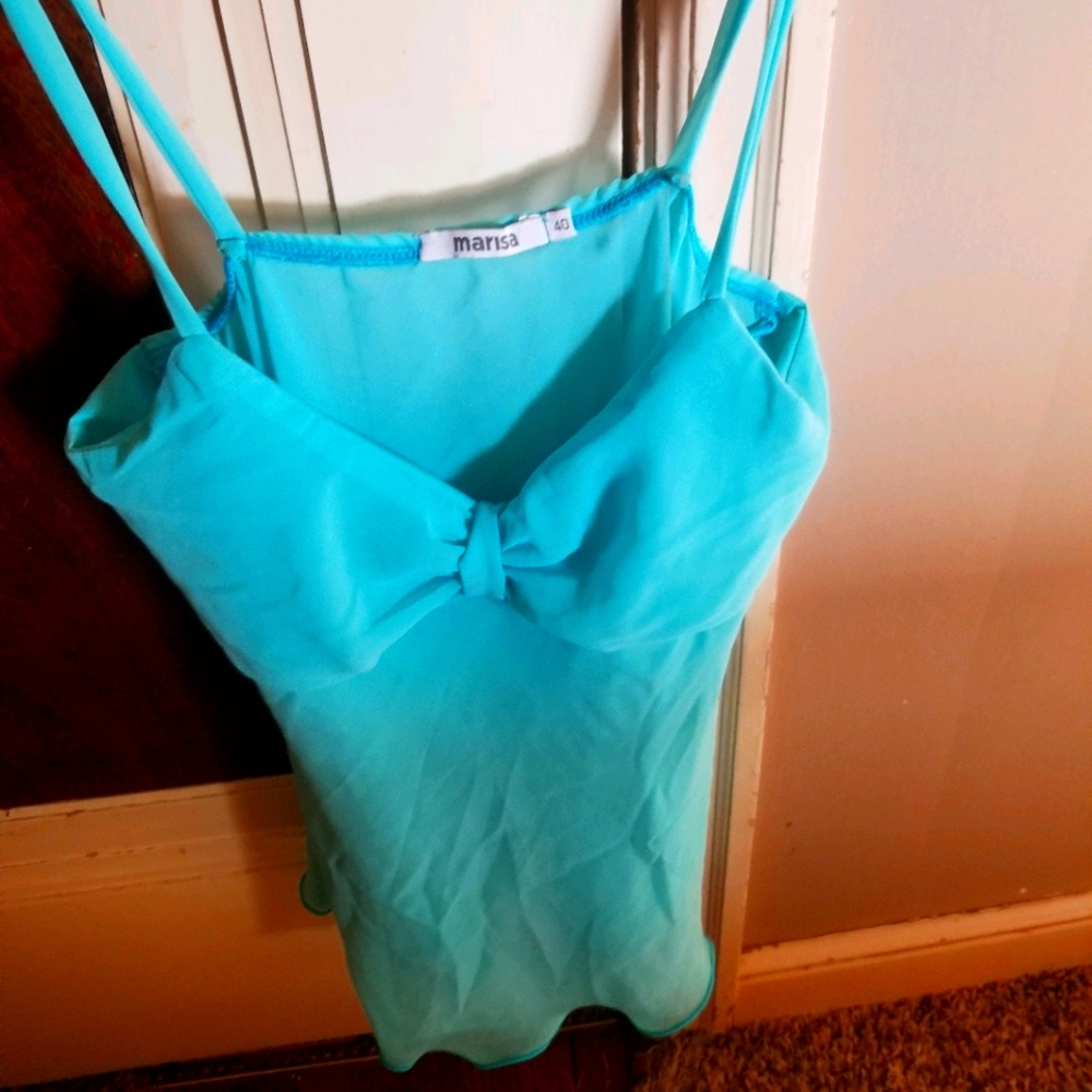 Marisa brand sheer material aqua tank top